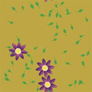 Floral ornamental vector pattern. Seamless design leafs texture. Illustrazione stock