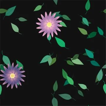 Floral ornamental vector pattern. Seamless design leafs texture. Stockillustratie