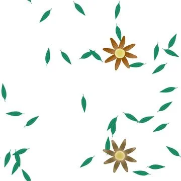 Floral ornamental vector pattern. Seamless design leafs texture. Stock Illustration