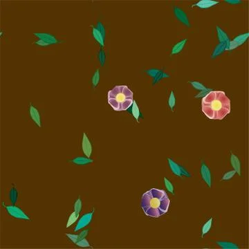 Floral ornamental vector pattern. Seamless design leafs texture. 스톡 일러스트