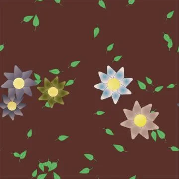 Floral ornamental vector pattern. Seamless design leafs texture. 스톡 일러스트