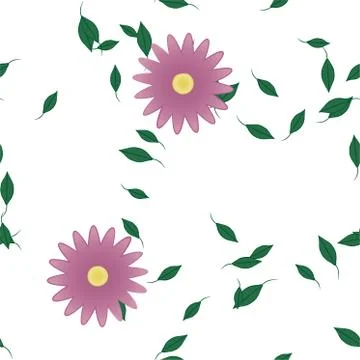 Floral ornamental vector pattern. Seamless design leafs texture. Illustrazione stock