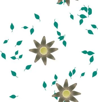 Floral ornamental vector pattern. Seamless design leafs texture. Illustrazione stock