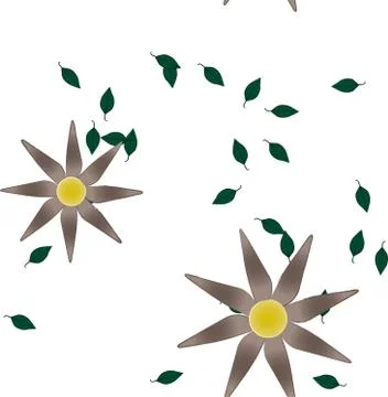 Floral ornamental vector pattern. Seamless design leafs texture. Stock Illustration