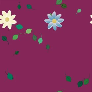 Floral ornamental vector pattern. Seamless design leafs texture. Stock Illustration