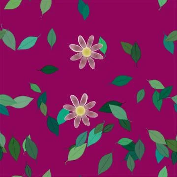 Floral ornamental vector pattern. Seamless design leafs texture. Illustrazione stock