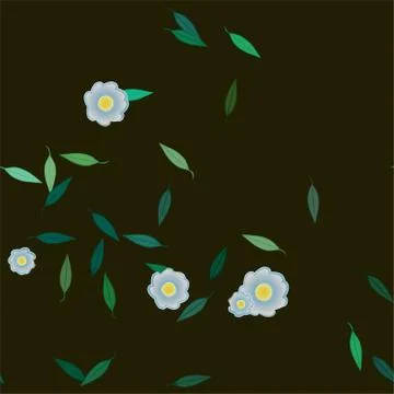 Floral ornamental vector pattern. Seamless design leafs texture. Stock Illustration