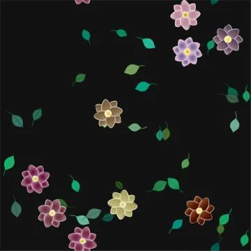 Floral ornamental vector pattern. Seamless design leafs texture. 스톡 일러스트
