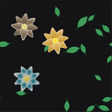 Floral ornamental vector pattern. Seamless design leafs texture. Stock Illustration