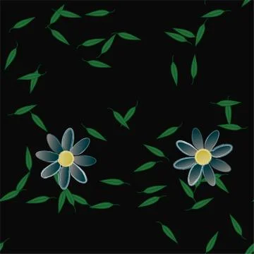 Floral ornamental vector pattern. Seamless design leafs texture. Stock Illustration