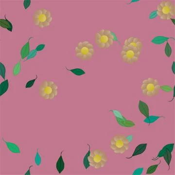 Floral ornamental vector pattern. Seamless design leafs texture. Stock Illustration