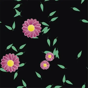 Floral ornamental vector pattern. Seamless design leafs texture. Illustrazione stock