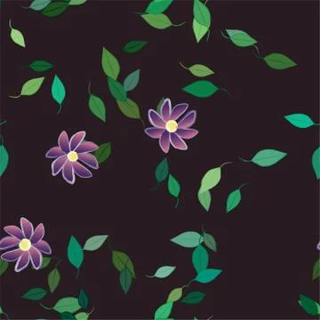 Floral ornamental vector pattern. Seamless design leafs texture. Stockillustratie