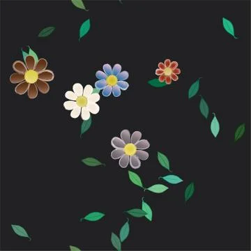 Floral ornamental vector pattern. Seamless design leafs texture. Stock Illustration