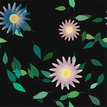 Floral ornamental vector pattern. Seamless design leafs texture. 스톡 일러스트
