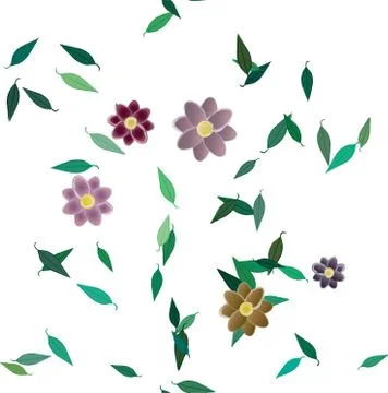 Floral ornamental vector pattern. Seamless design leafs texture. Illustrazione stock