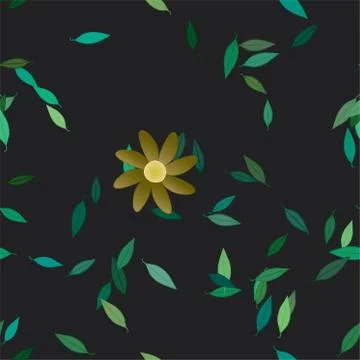 Floral ornamental vector pattern. Seamless design leafs texture. Stock Illustration