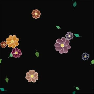 Floral ornamental vector pattern. Seamless design leafs texture. Stock Illustration