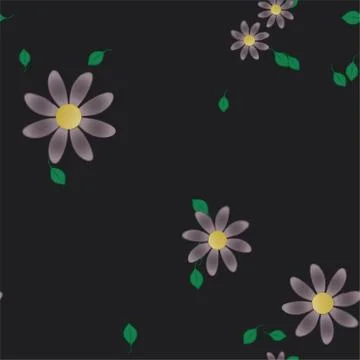 Floral ornamental vector pattern. Seamless design leafs texture. Stock Illustration