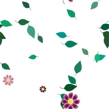 Floral ornamental vector pattern. Seamless design leafs texture. Stock Illustration