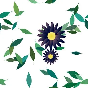 Floral ornamental vector pattern. Seamless design leafs texture. Illustrazione stock
