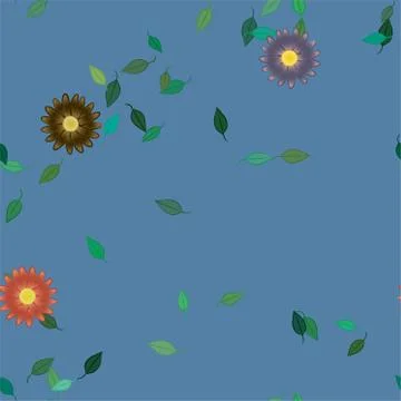 Floral ornamental vector pattern. Seamless design leafs texture. Stock Illustration