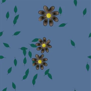 Floral ornamental vector pattern. Seamless design leafs texture. Illustrazione stock