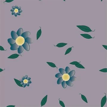 Floral ornamental vector pattern. Seamless design leafs texture. 스톡 일러스트