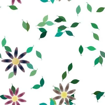 Floral ornamental vector pattern. Seamless design leafs texture. Illustrazione stock