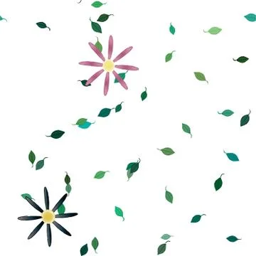 Floral ornamental vector pattern. Seamless design leafs texture. Stock Illustration