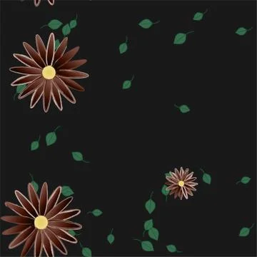 Floral ornamental vector pattern. Seamless design leafs texture. Stock Illustration