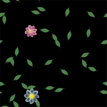Floral ornamental vector pattern. Seamless design leafs texture. 스톡 일러스트