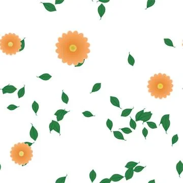 Floral ornamental vector pattern. Seamless design leafs texture. Stock Illustration