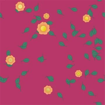 Floral ornamental vector pattern. Seamless design leafs texture. Stock Illustration