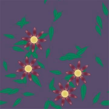 Floral ornamental vector pattern. Seamless design leafs texture. Illustrazione stock