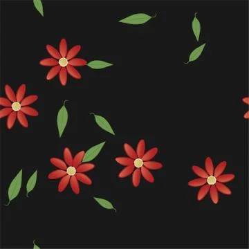 Floral ornamental vector pattern. Seamless design leafs texture. 스톡 일러스트