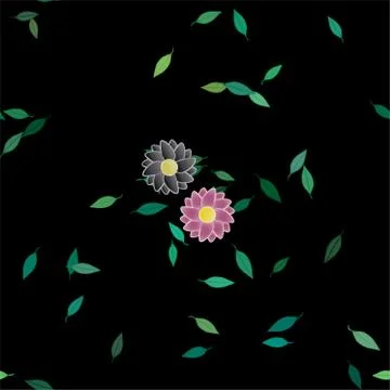 Floral ornamental vector pattern. Seamless design leafs texture. Stock Illustration