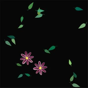 Floral ornamental vector pattern. Seamless design leafs texture. Stock Illustration