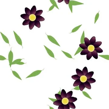 Floral ornamental vector pattern. Seamless design leafs texture. Stock Illustration