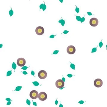 Floral ornamental vector pattern. Seamless design leafs texture. Stock Illustration