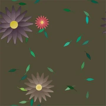 Floral ornamental vector pattern. Seamless design leafs texture. 스톡 일러스트