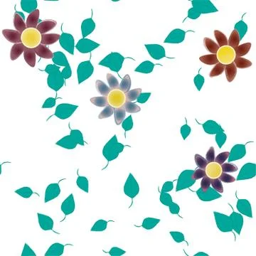Floral ornamental vector pattern. Seamless design leafs texture. 스톡 일러스트