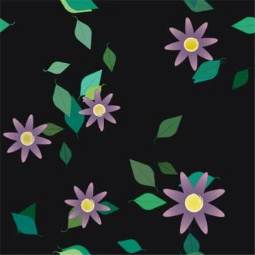 Floral ornamental vector pattern. Seamless design leafs texture. 스톡 일러스트