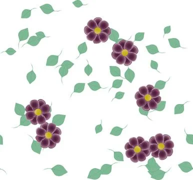 Floral ornamental vector pattern. Seamless design leafs texture. Stock Illustration