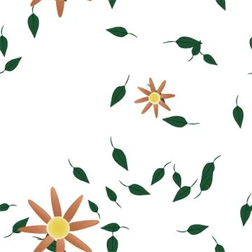Floral ornamental vector pattern. Seamless design leafs texture. Stock Illustration
