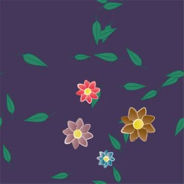 Floral ornamental vector pattern. Seamless design leafs texture. 스톡 일러스트