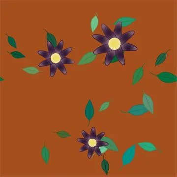 Floral ornamental vector pattern. Seamless design leafs texture. Illustrazione stock