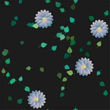 Floral ornamental vector pattern. Seamless design leafs texture. Stock Illustration