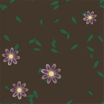 Floral ornamental vector pattern. Seamless design leafs texture. 스톡 일러스트