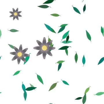 Floral ornamental vector pattern. Seamless design leafs texture. 스톡 일러스트
